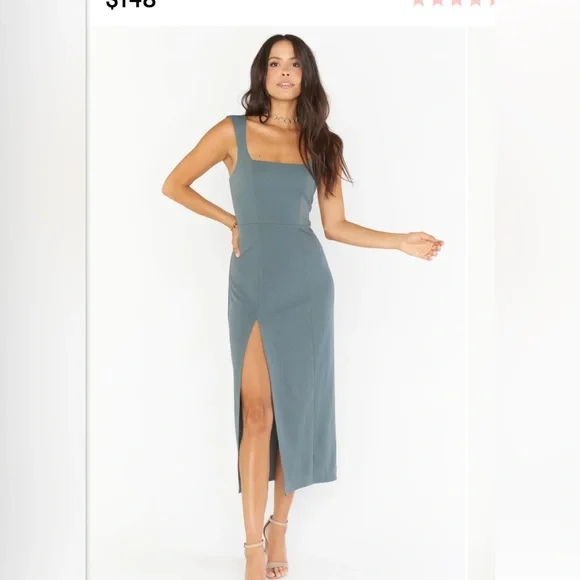 mumu eden midi dress Eden Midi Dress ~ Dusty Sage Stretch XS